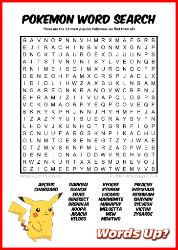 Pokemon Word Search Puzzle #46