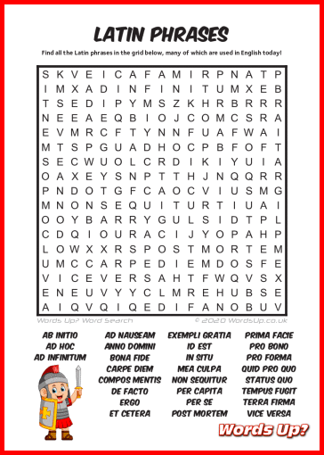 Latin Phrases Word Search Puzzle #70